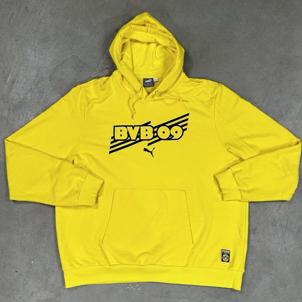 Puma Men's XXL Pullover Hoodie Sweatshirt Borussia Dortmund BVB Yellow Soccer‎
